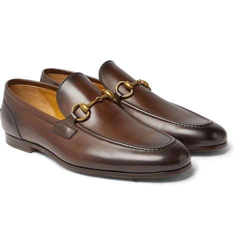 gucci brown shoe|Gucci jordaan loafer brown.